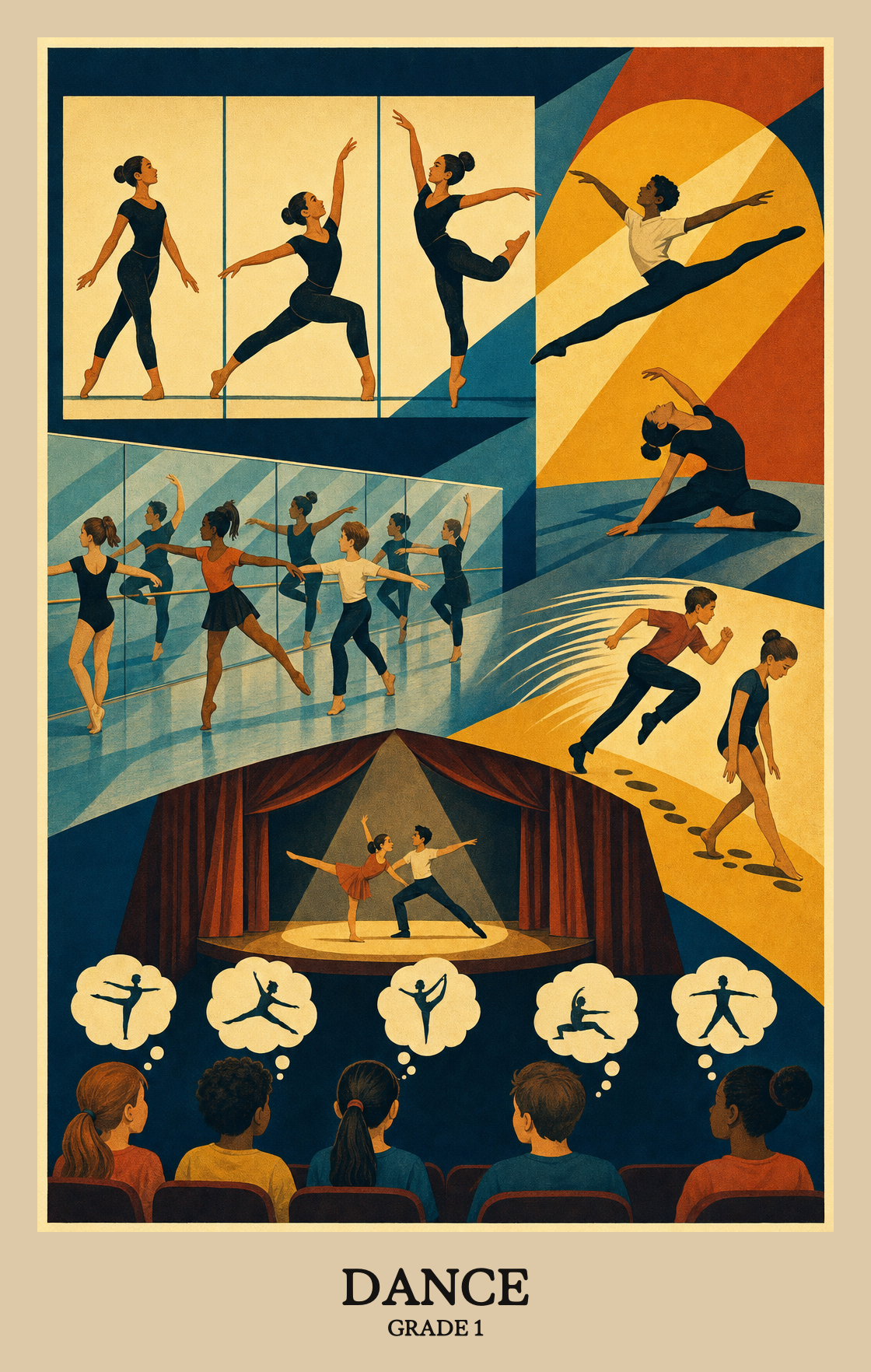 Illustration of what students learn in Grade 1 Arts: Dance