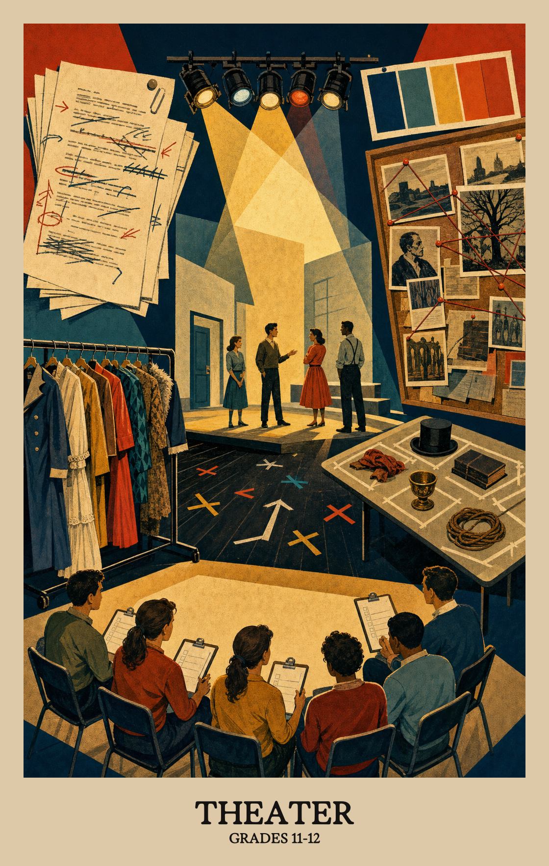Illustration of what students learn in Grades 11-12 Arts: Theatre