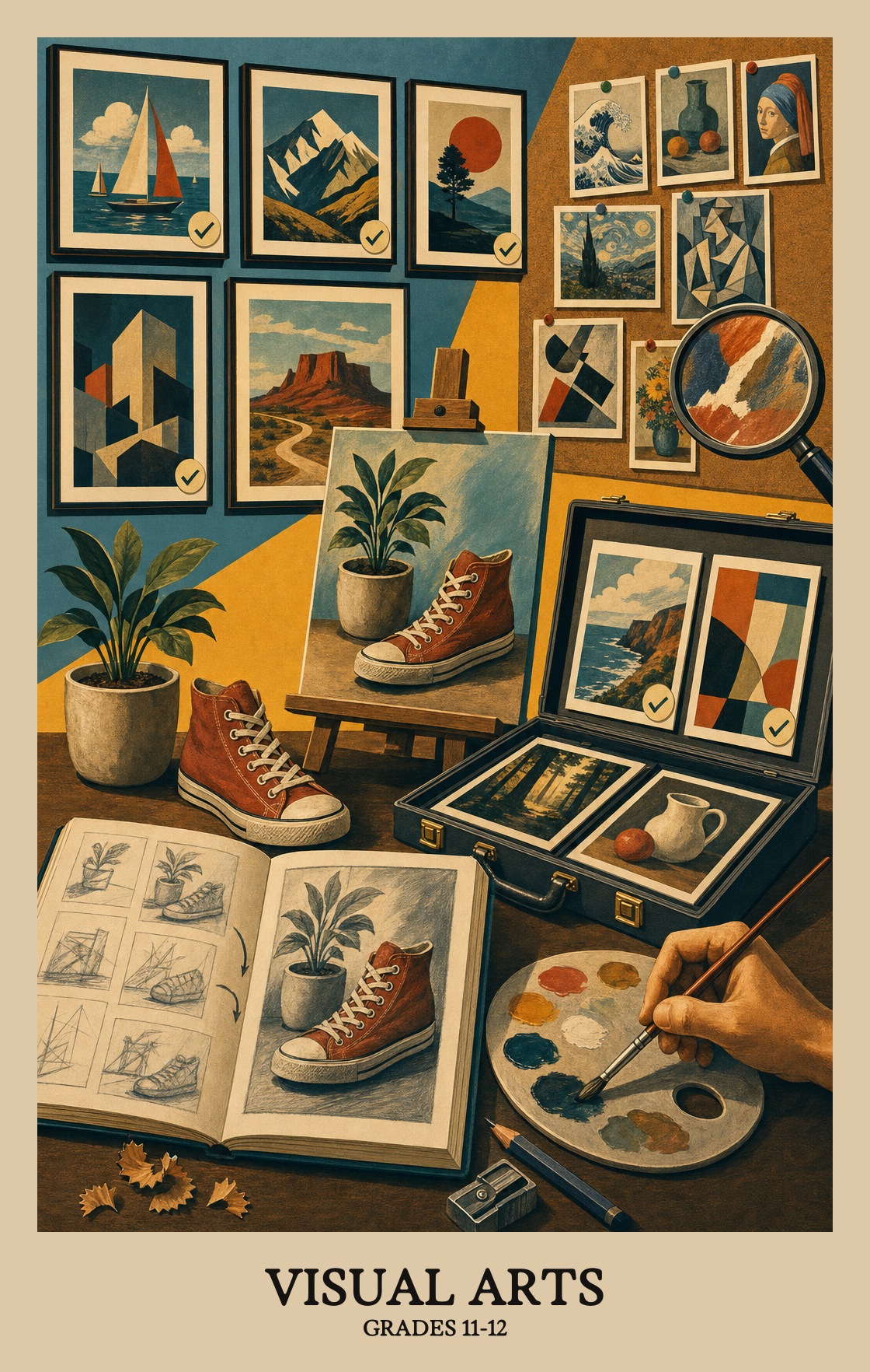 Illustration of what students learn in Grades 11-12 Arts: Visual Arts