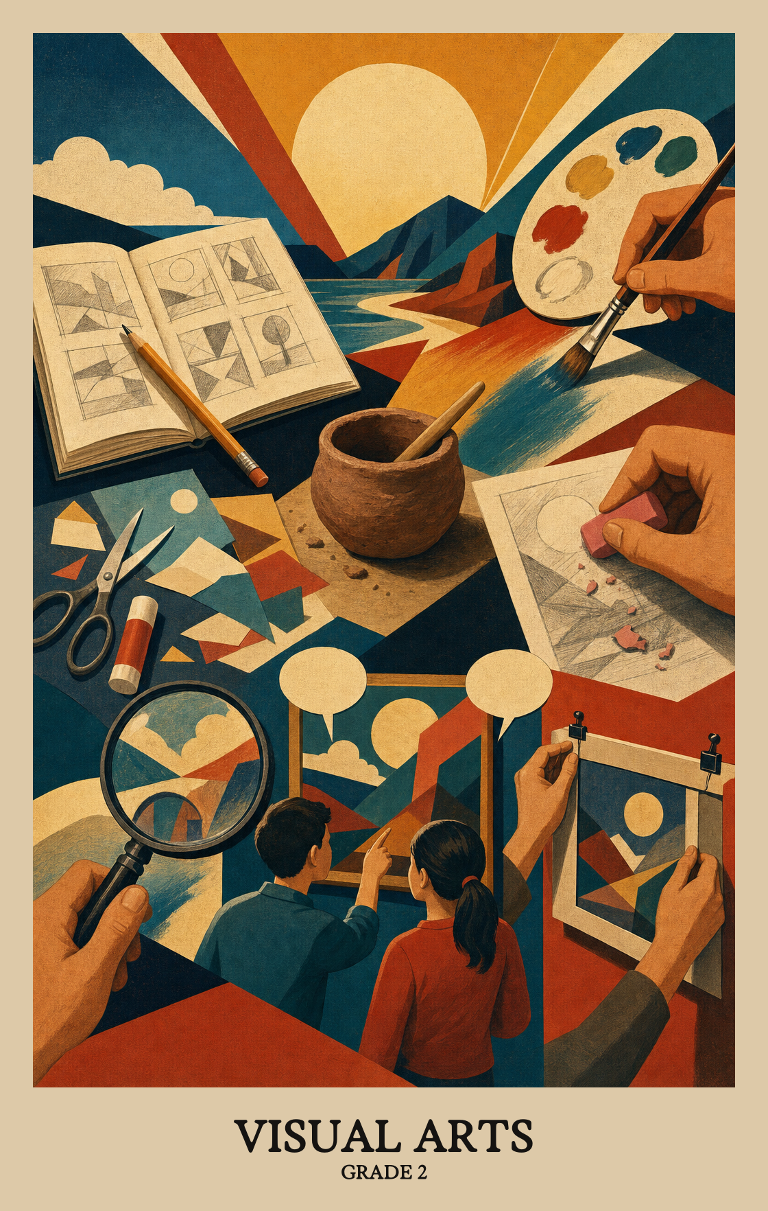 Illustration of what students learn in Grade 2 Arts: Visual Arts