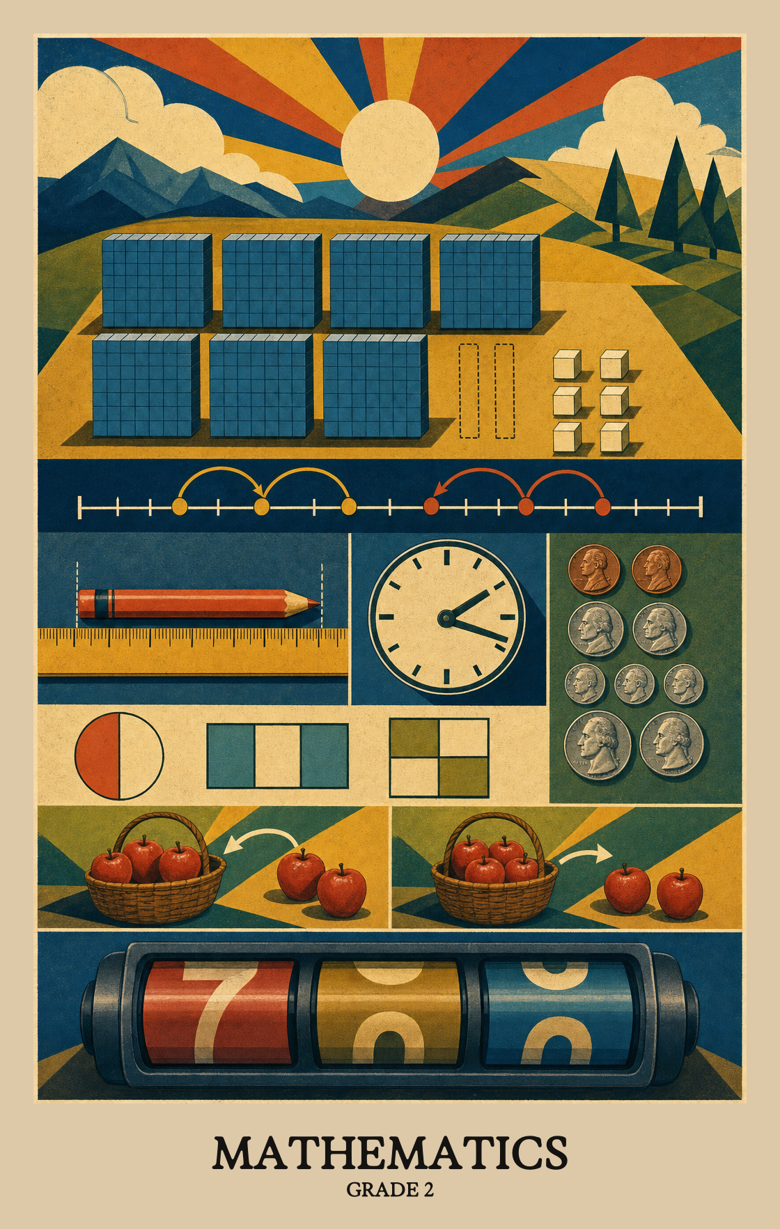 Illustration of what students learn in Grade 2 Mathematics