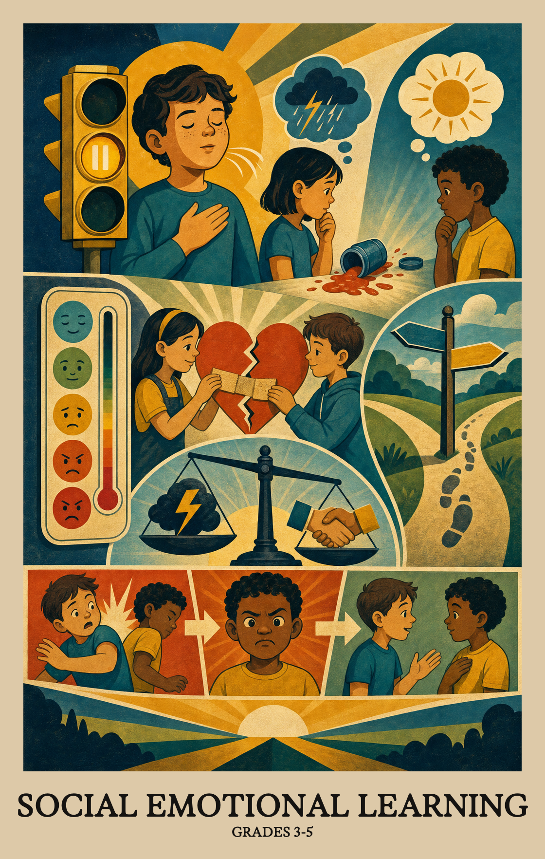 Illustration of what students learn in Grades 3-5 Social Emotional Learning