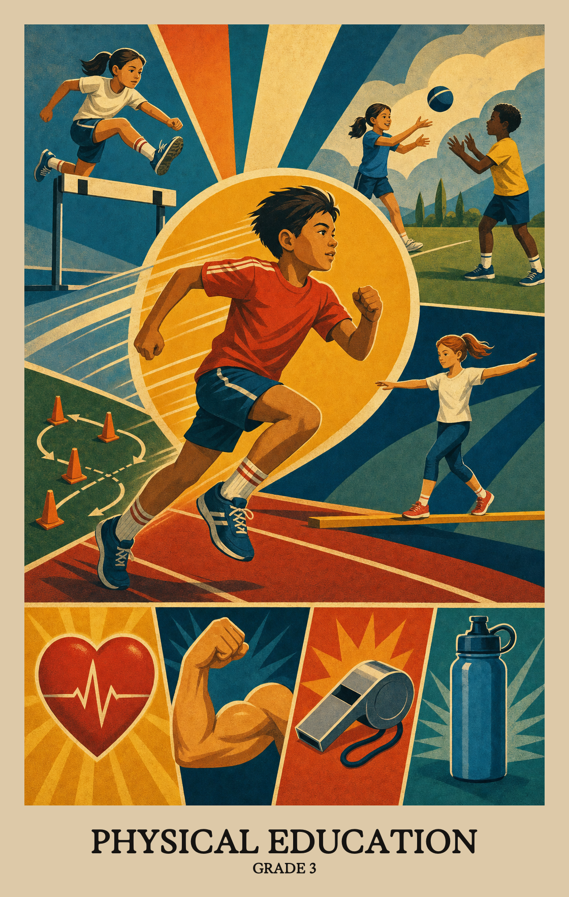 Illustration of what students learn in Grade 3 Physical Education