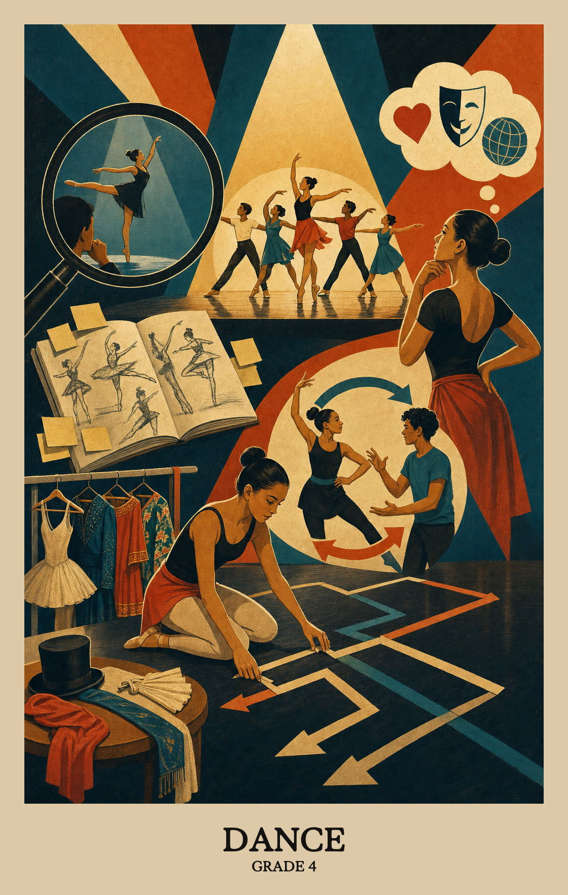 Illustration of what students learn in Grade 4 Arts: Dance