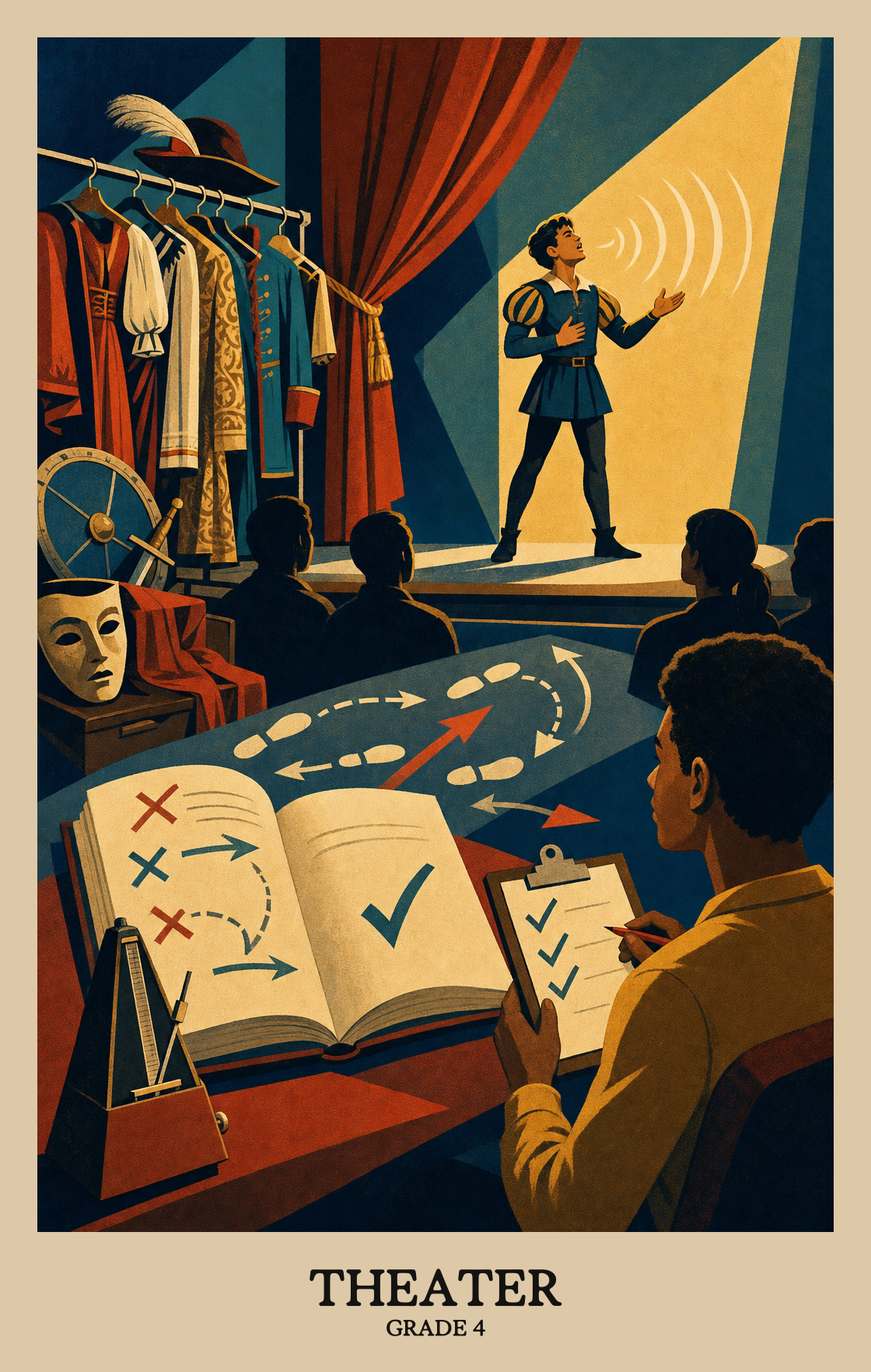 Illustration of what students learn in Grade 4 Arts: Theatre