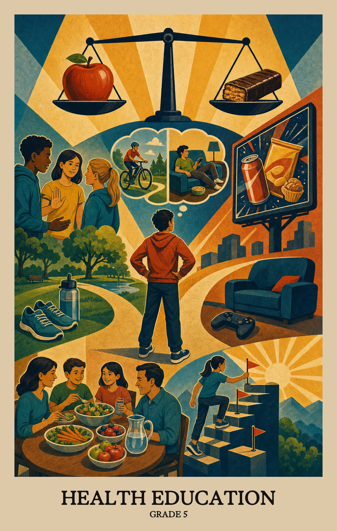 Illustration of what students learn in Grade 5 Health Education