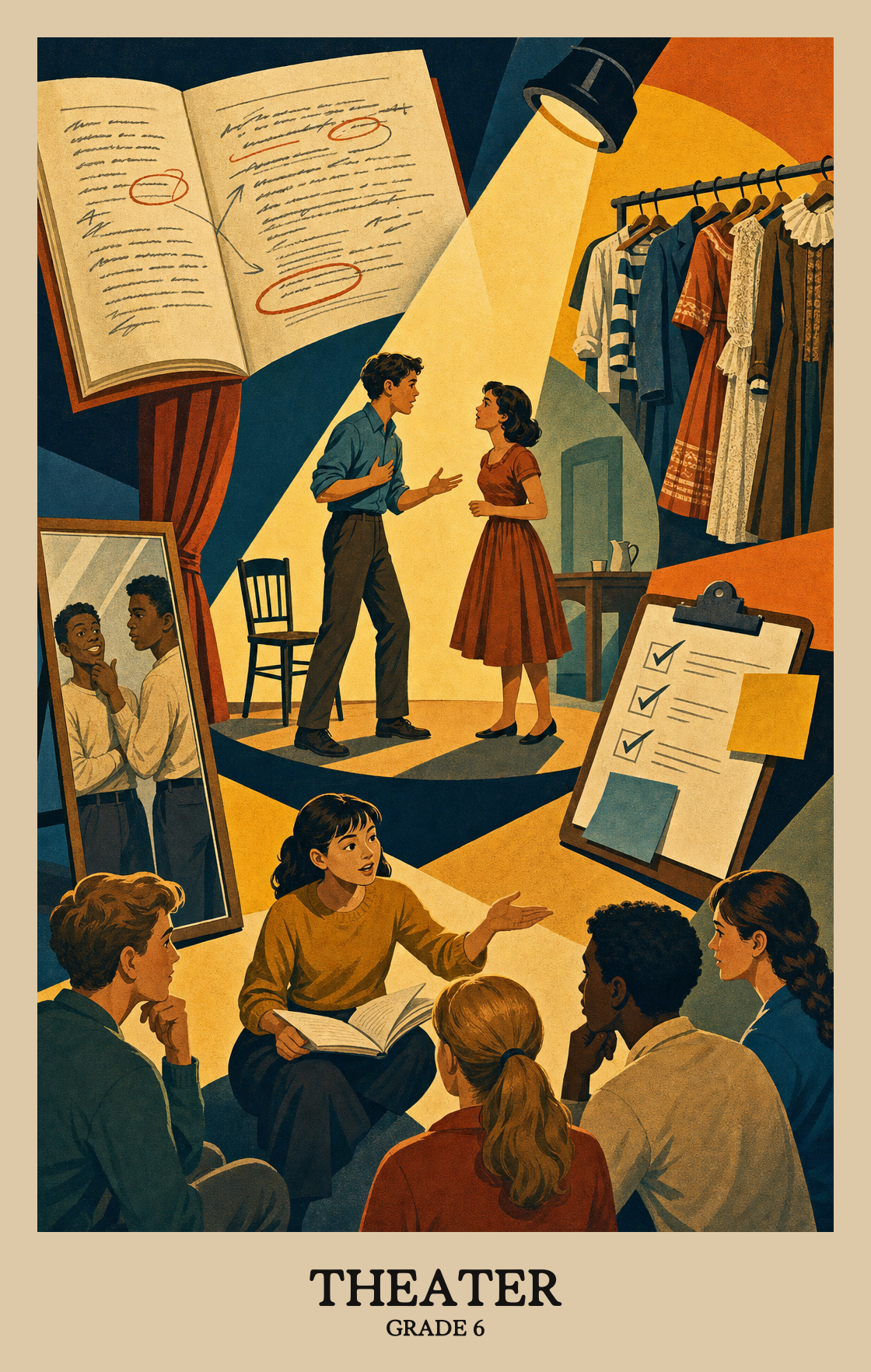 Illustration of what students learn in Grade 6 Arts: Theatre