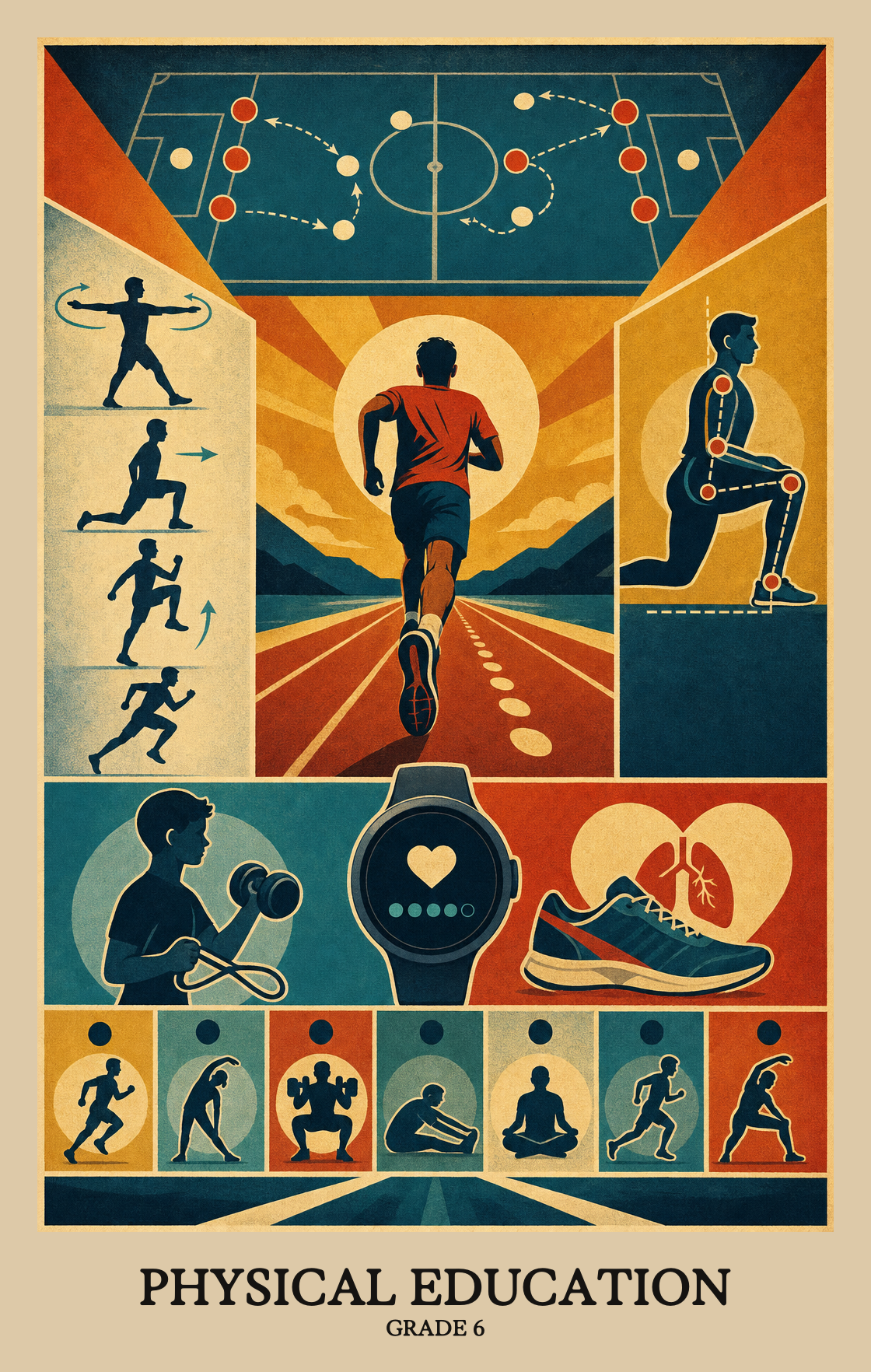 Illustration of what students learn in Grade 6 Physical Education