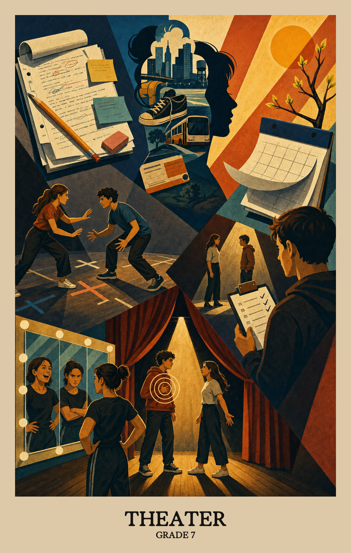 Illustration of what students learn in Grade 7 Arts: Theatre