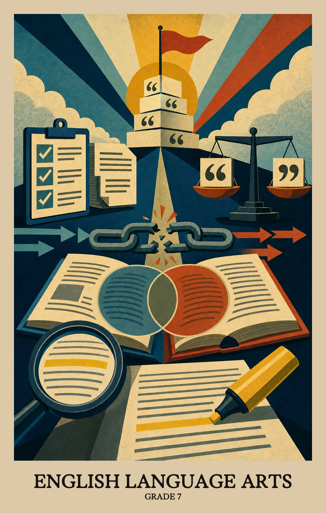 Illustration of what students learn in Grade 7 English Language Arts
