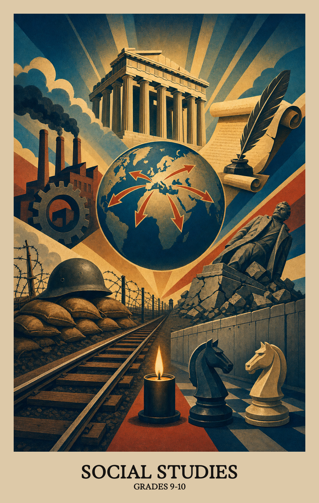 Illustration of what students learn in Grades 9-10 Social Studies