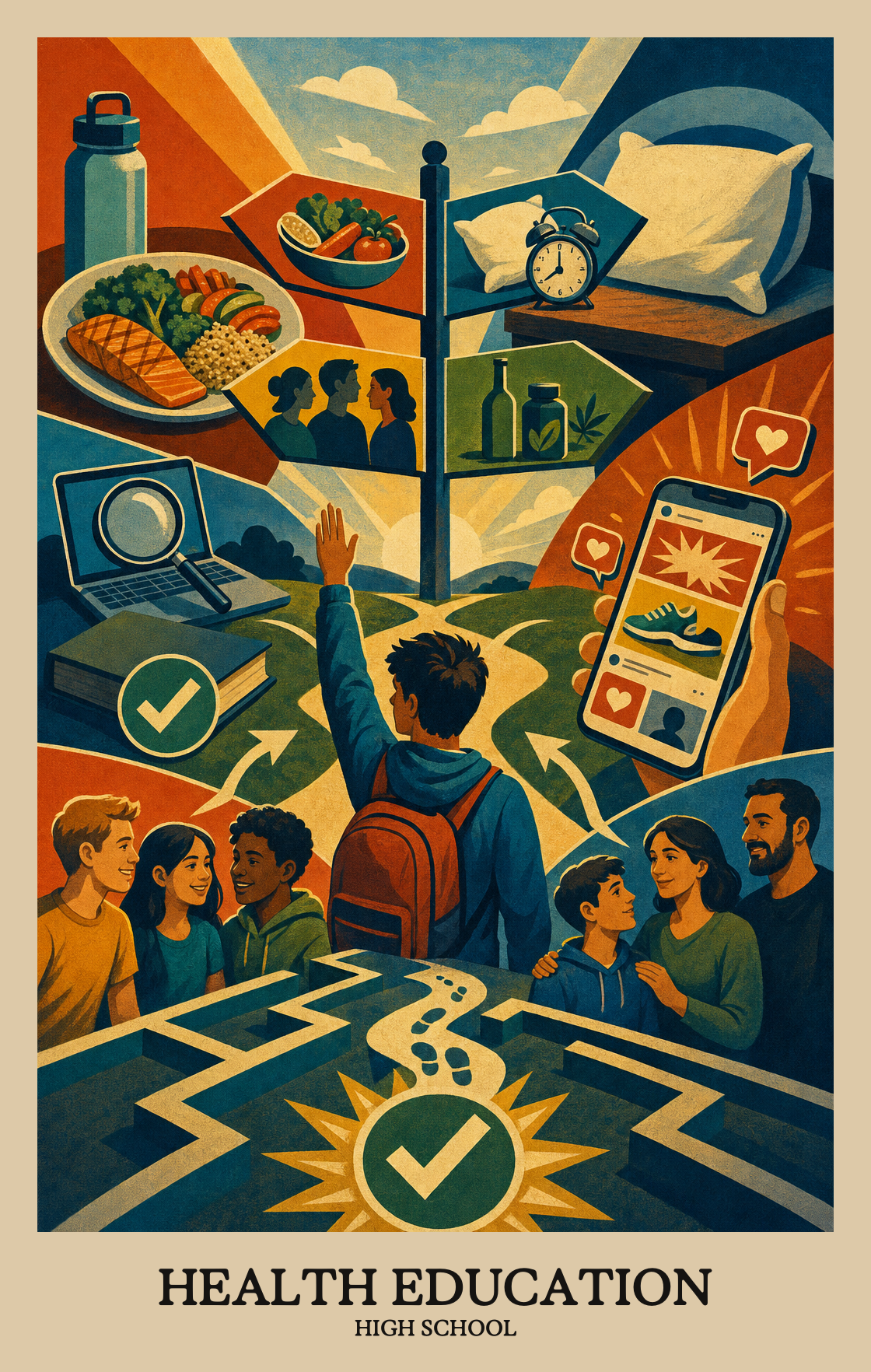 Illustration of what students learn in High School Health Education