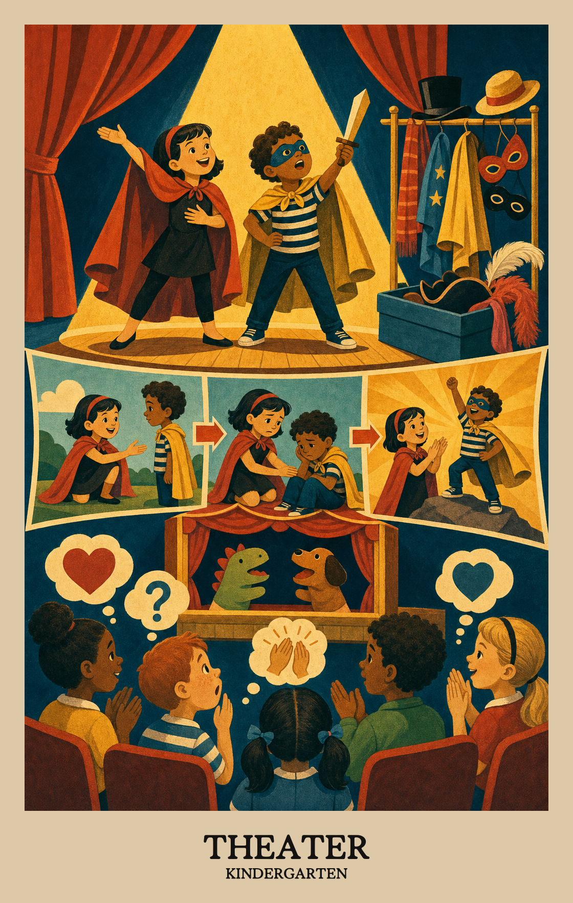 Illustration of what students learn in Kindergarten Arts: Theatre