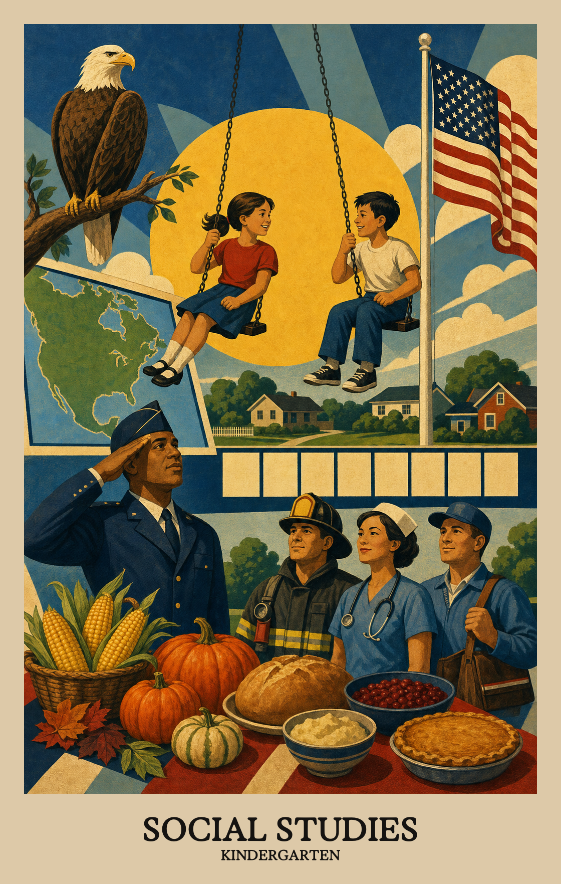 Illustration of what students learn in Kindergarten Social Studies