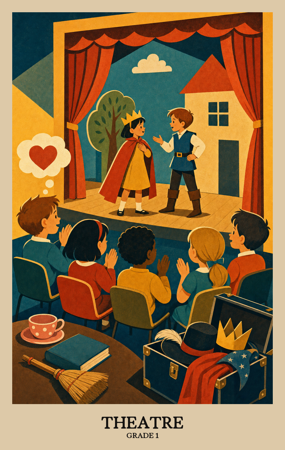 Illustration of what students learn in Grade 1 Arts: Theatre