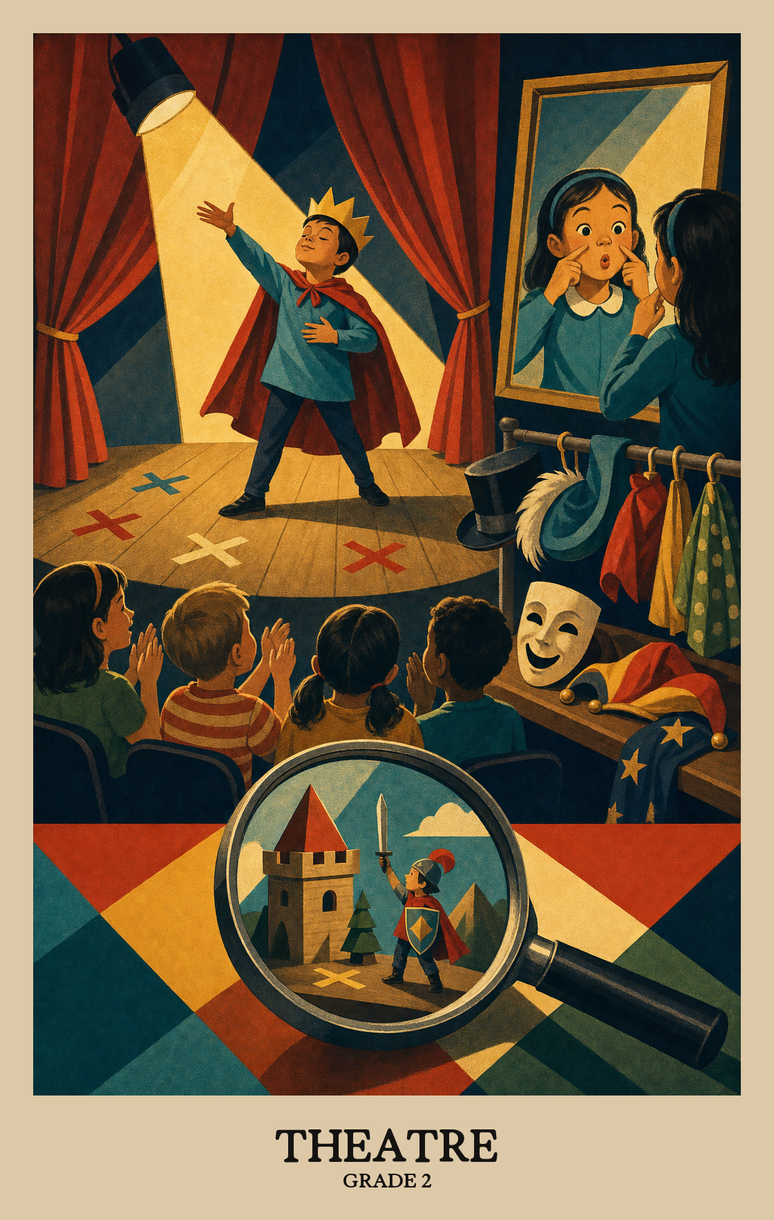Illustration of what students learn in Grade 2 Arts: Theatre