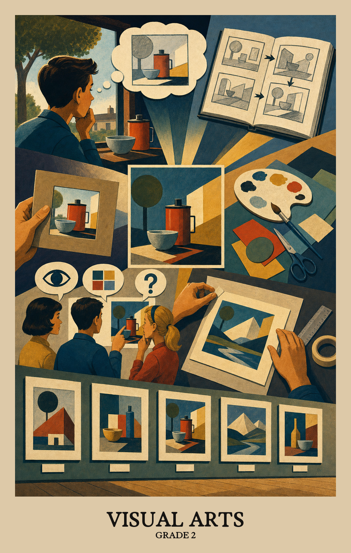 Illustration of what students learn in Grade 2 Arts: Visual Arts