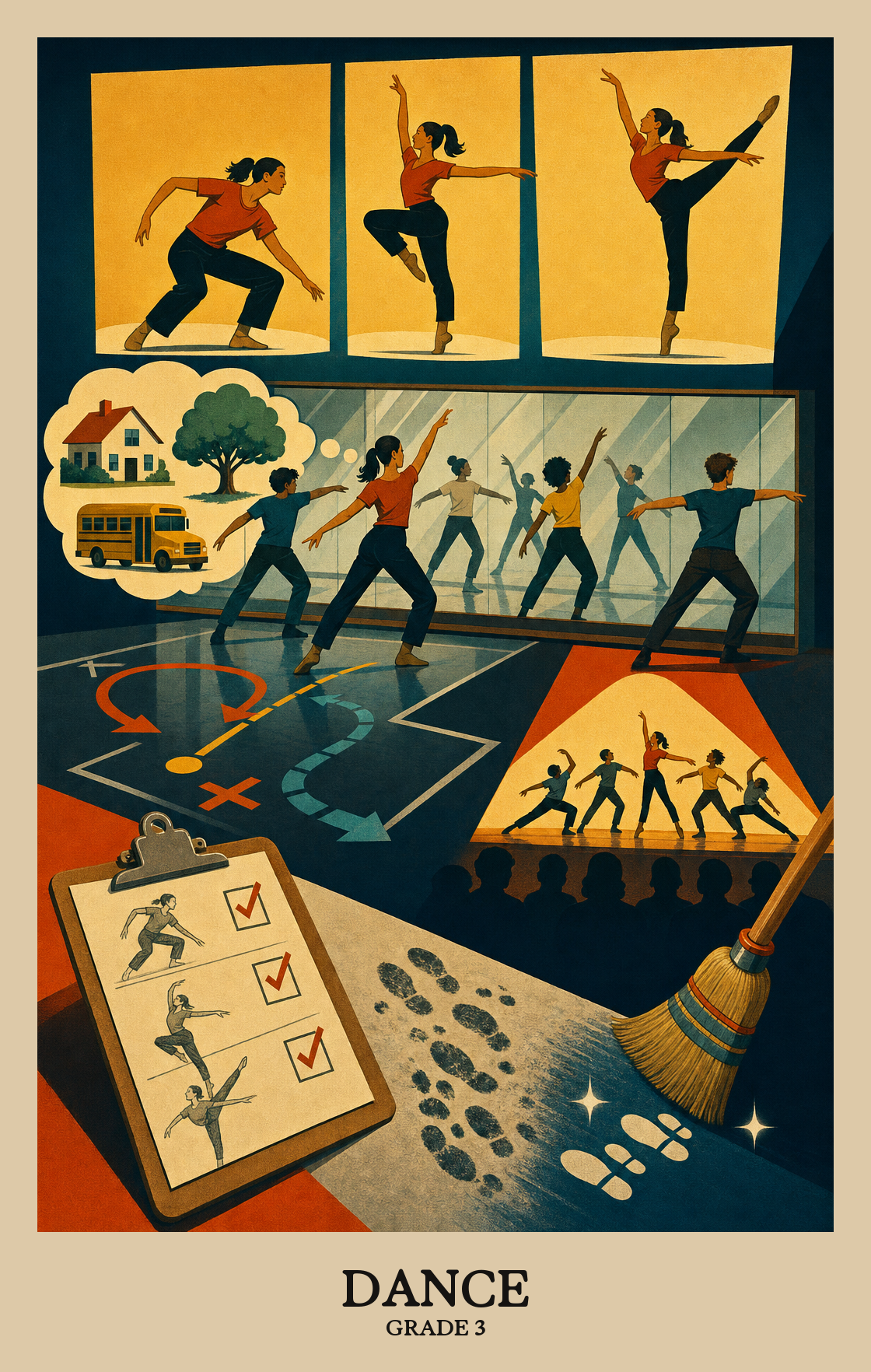 Illustration of what students learn in Grade 3 Arts: Dance