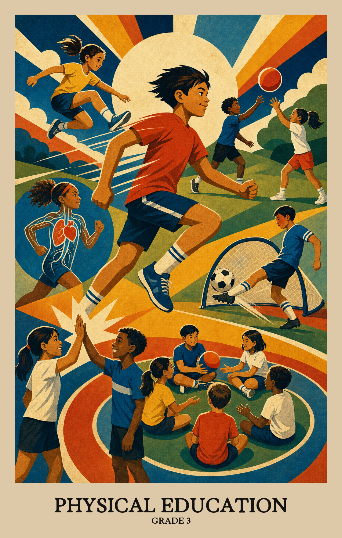 Illustration of what students learn in Grade 3 Physical Education