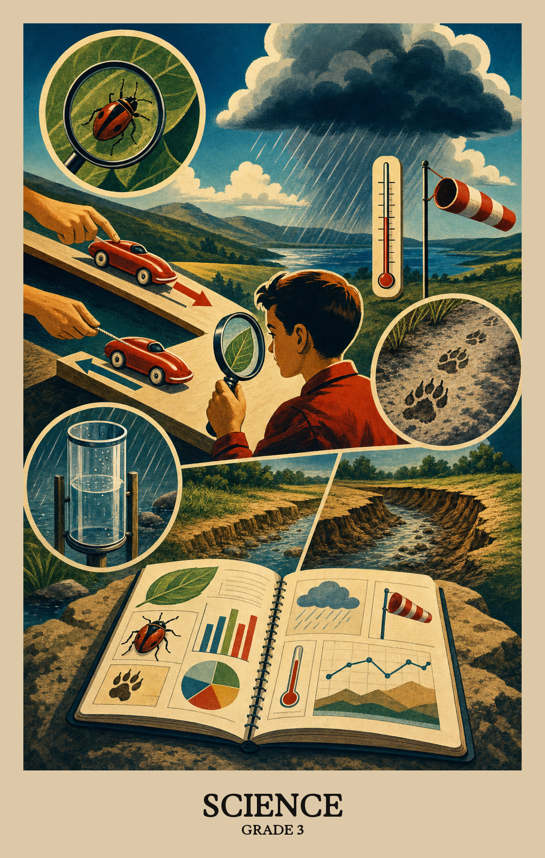 Illustration of what students learn in Grade 3 Science