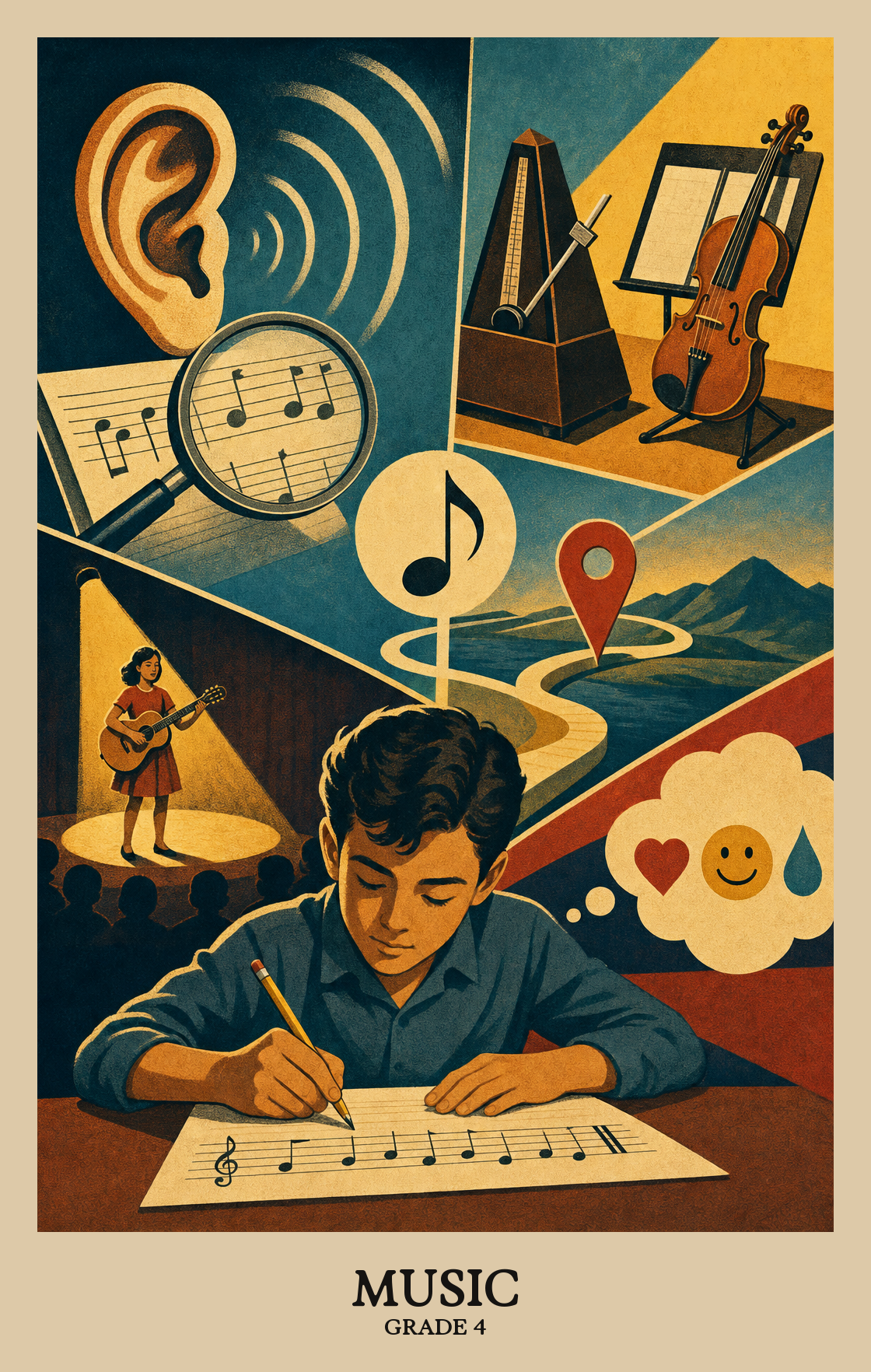 Illustration of what students learn in Grade 4 Arts: Music