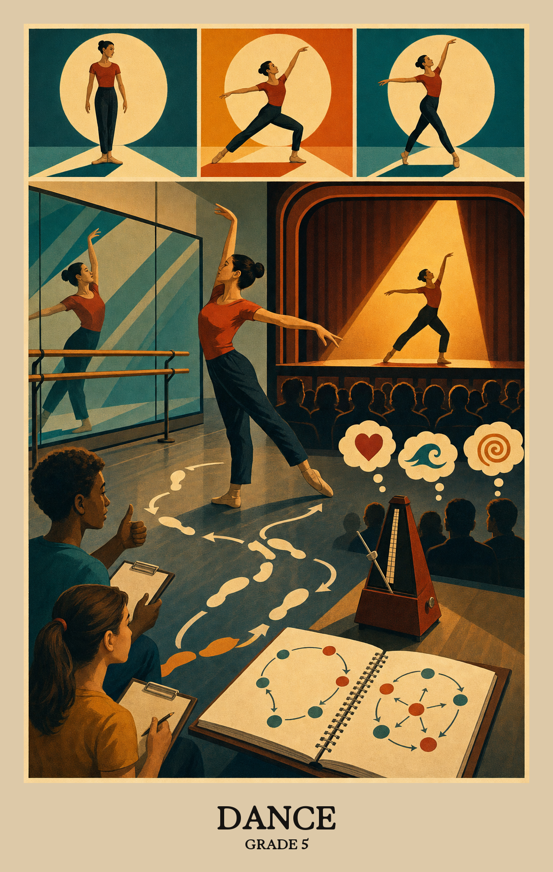 Illustration of what students learn in Grade 5 Arts: Dance