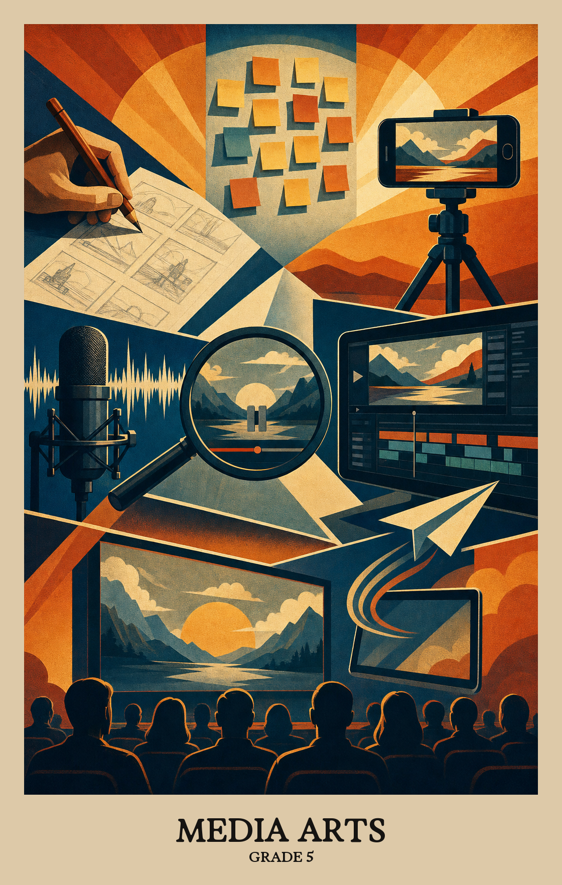 Illustration of what students learn in Grade 5 Arts: Media Arts