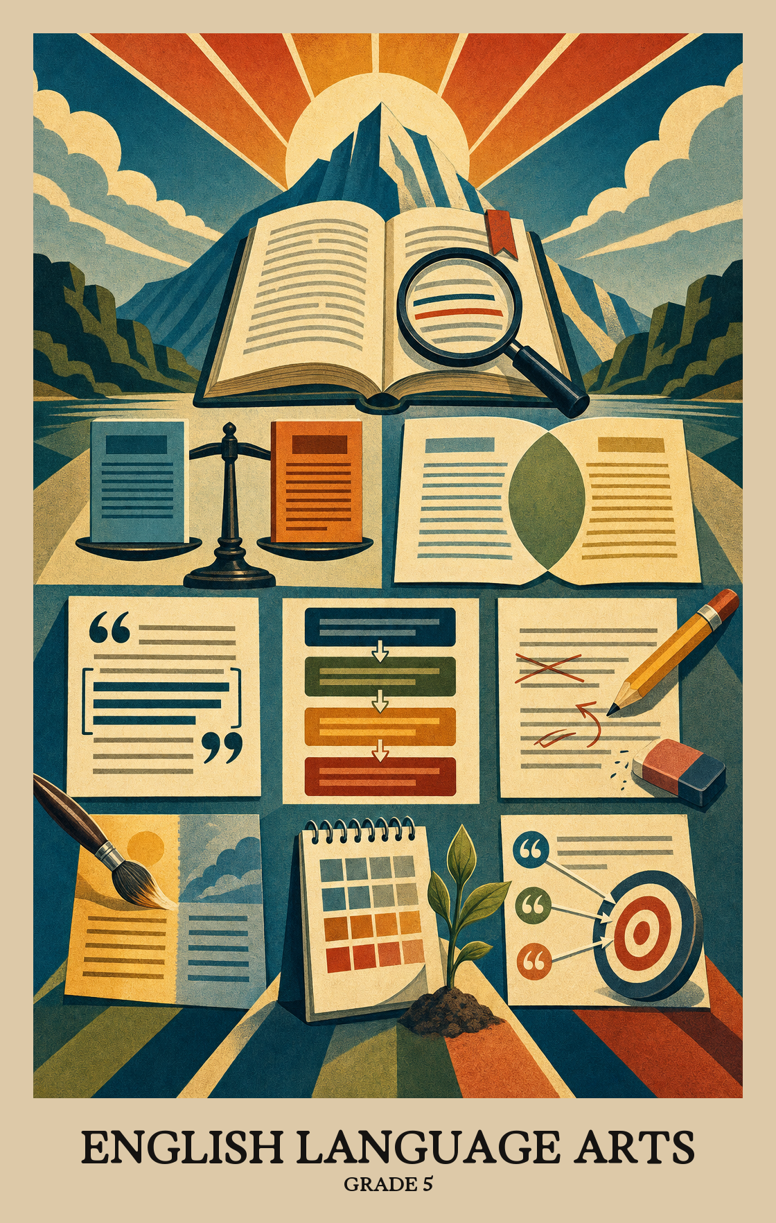 Illustration of what students learn in Grade 5 English Language Arts