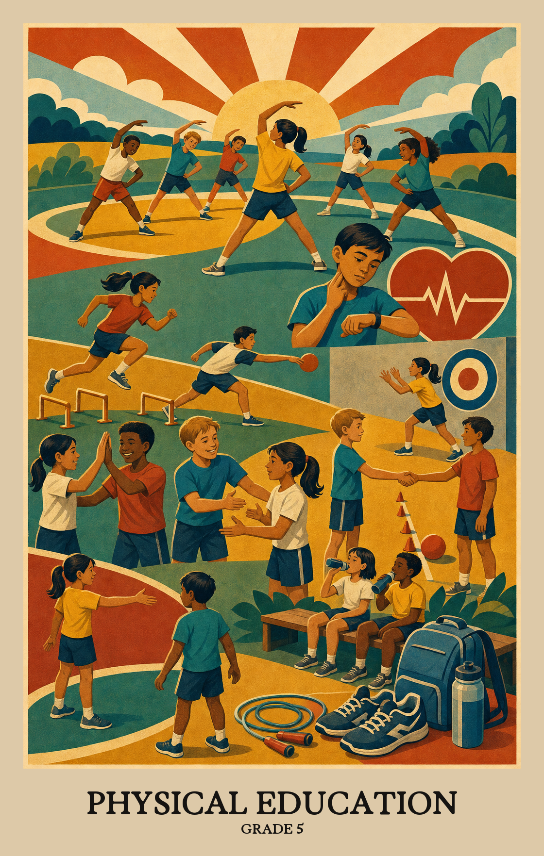 Illustration of what students learn in Grade 5 Physical Education