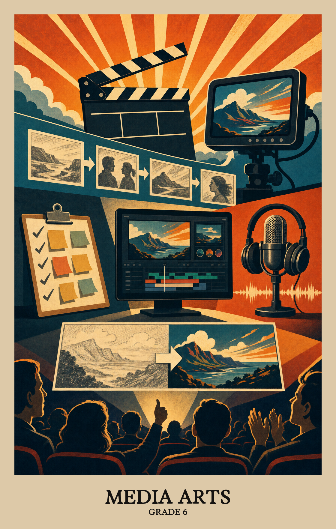 Illustration of what students learn in Grade 6 Arts: Media Arts
