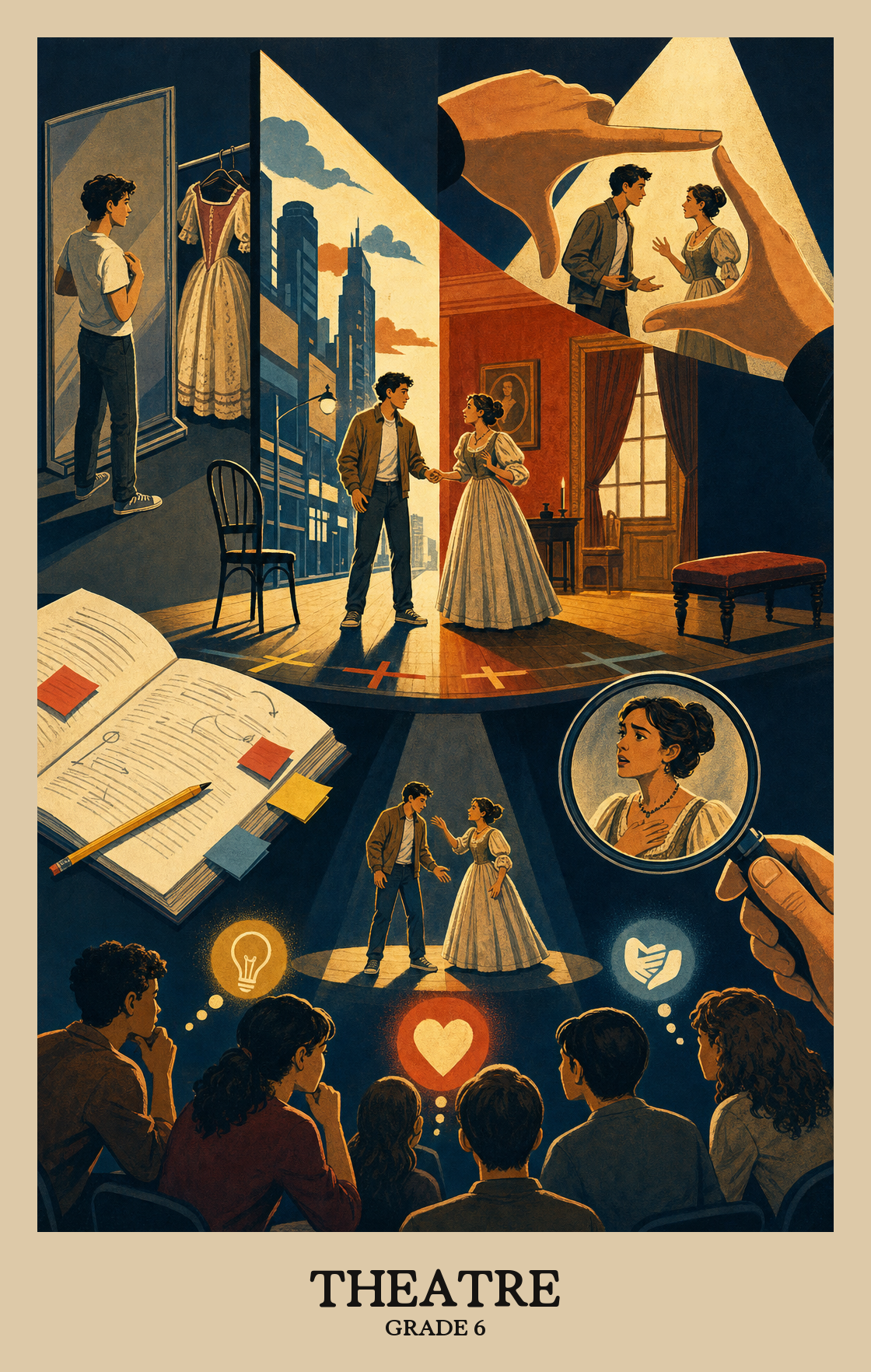 Illustration of what students learn in Grade 6 Arts: Theatre