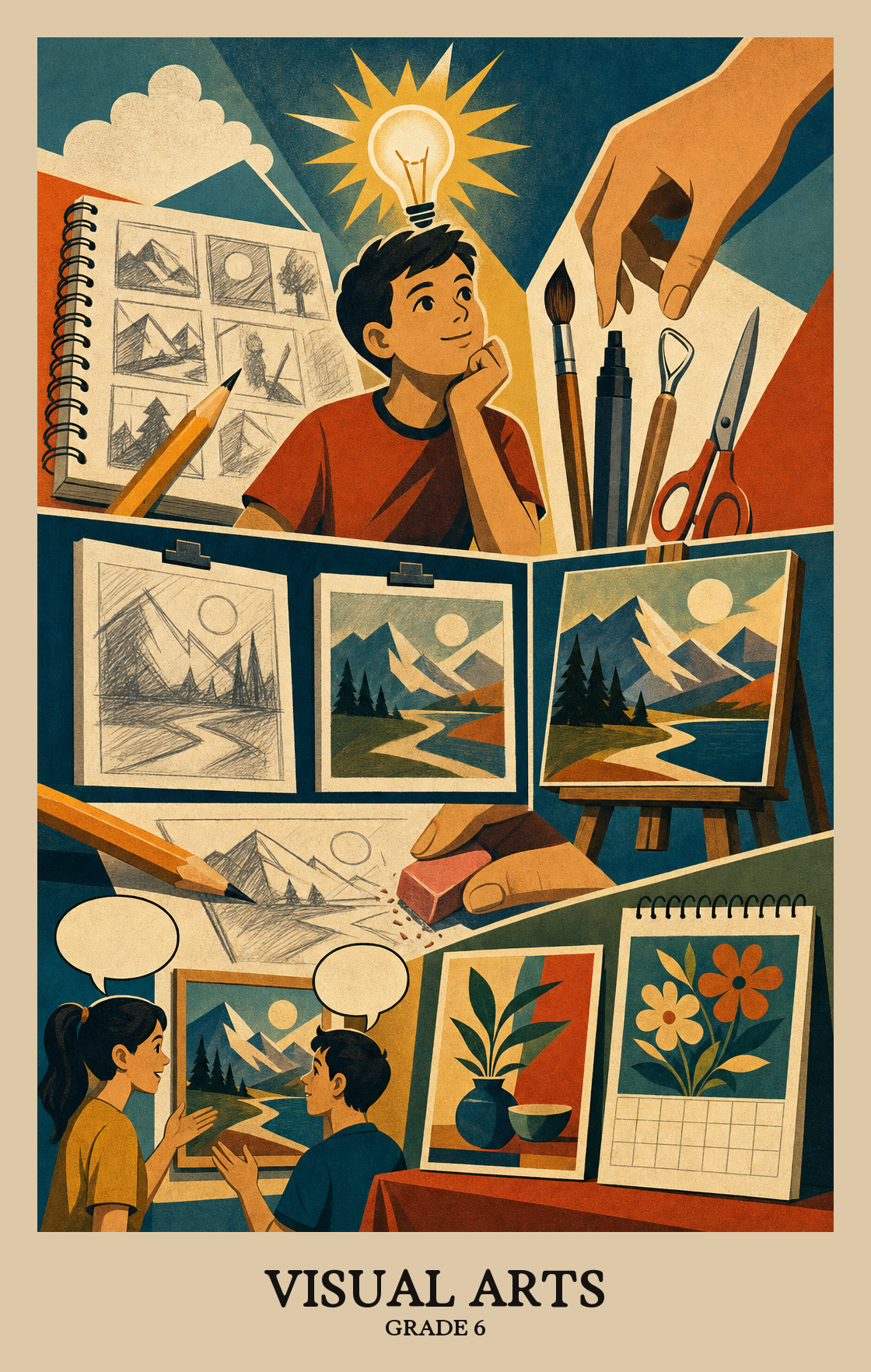 Illustration of what students learn in Grade 6 Arts: Visual Arts