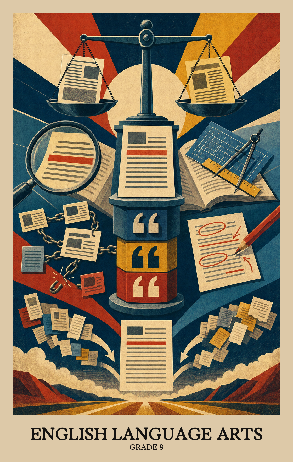 Illustration of what students learn in Grade 8 English Language Arts