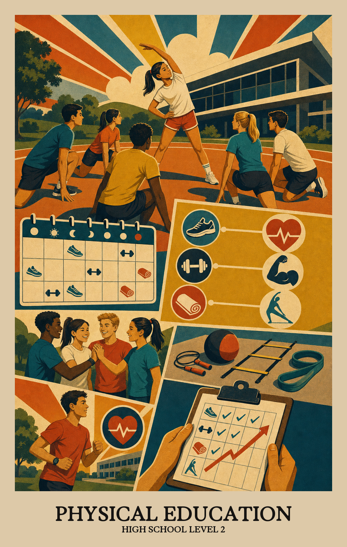 Illustration of what students learn in High School Level 2 Physical Education