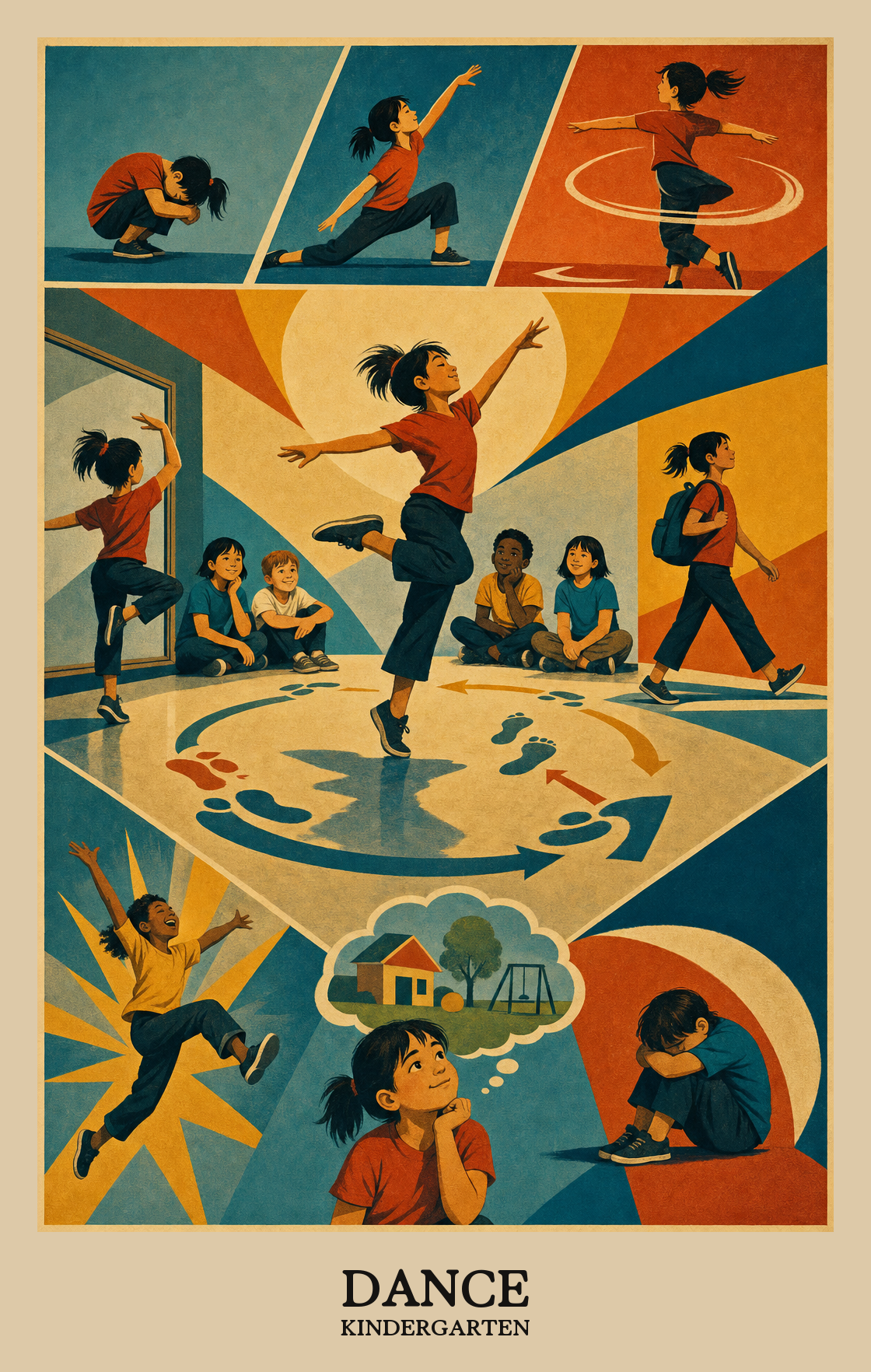 Illustration of what students learn in Kindergarten Arts: Dance