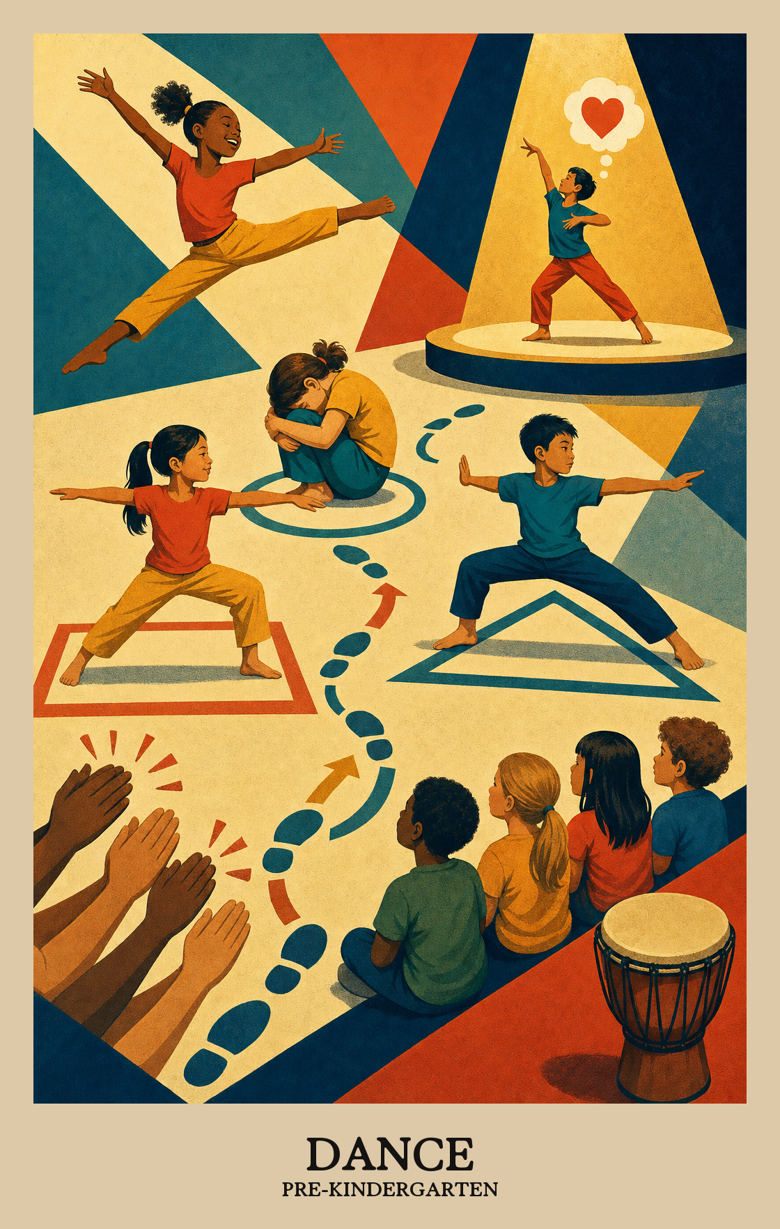 Illustration of what students learn in Pre-Kindergarten Arts: Dance