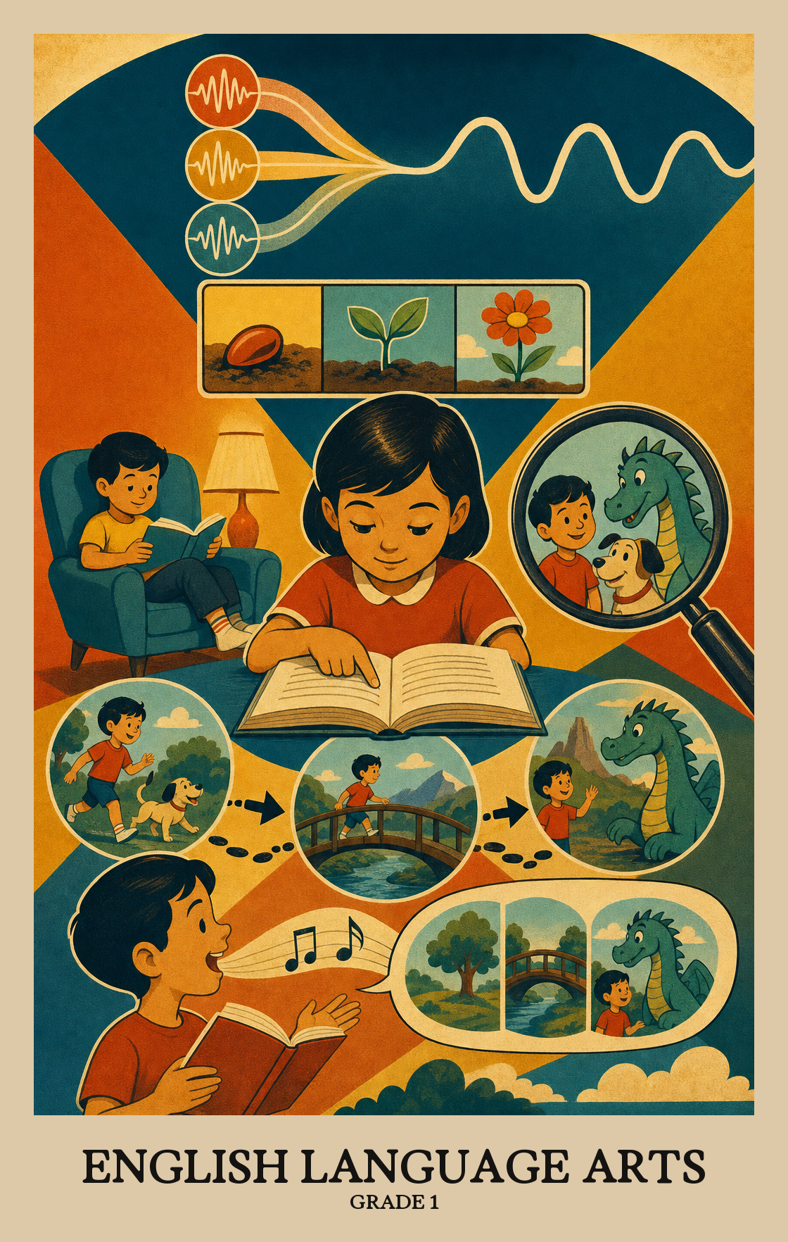 Illustration of what students learn in Grade 1 English Language Arts