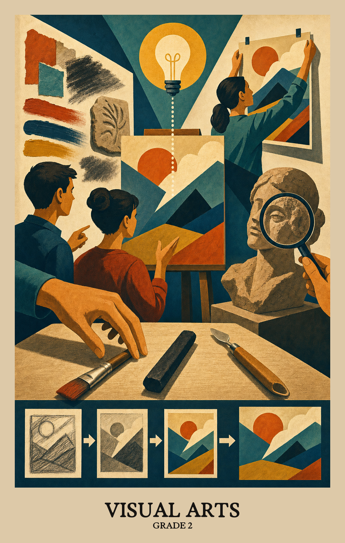 Illustration of what students learn in Grade 2 Arts: Visual Arts