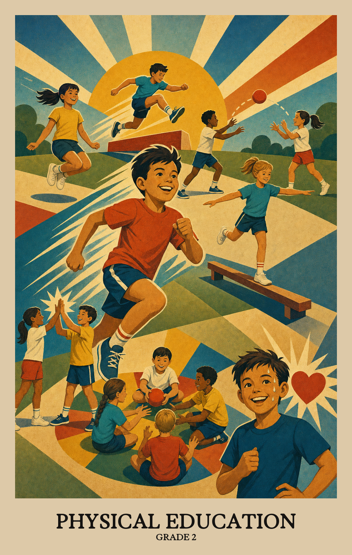 Illustration of what students learn in Grade 2 Physical Education