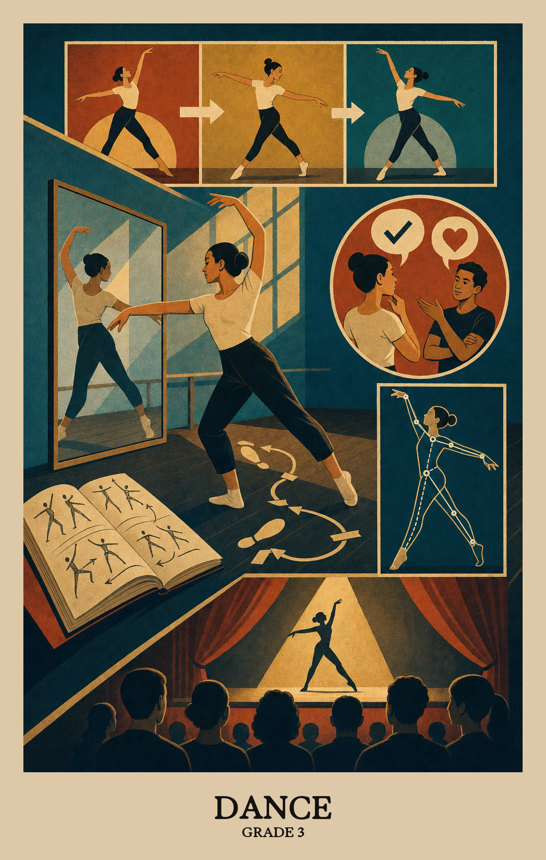Illustration of what students learn in Grade 3 Arts: Dance