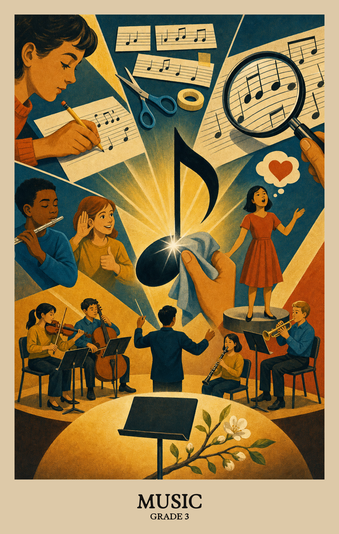 Illustration of what students learn in Grade 3 Arts: Music