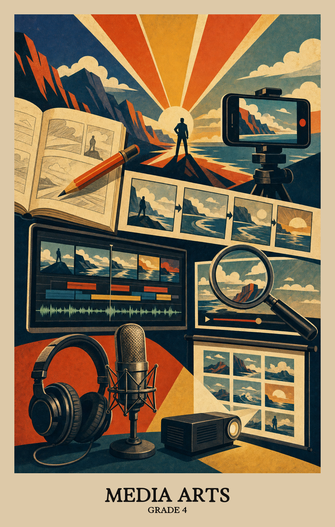 Illustration of what students learn in Grade 4 Arts: Media Arts