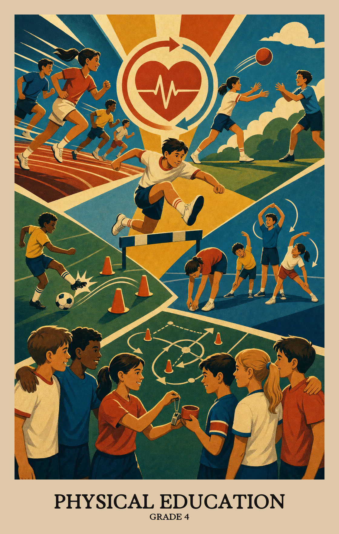 Illustration of what students learn in Grade 4 Physical Education