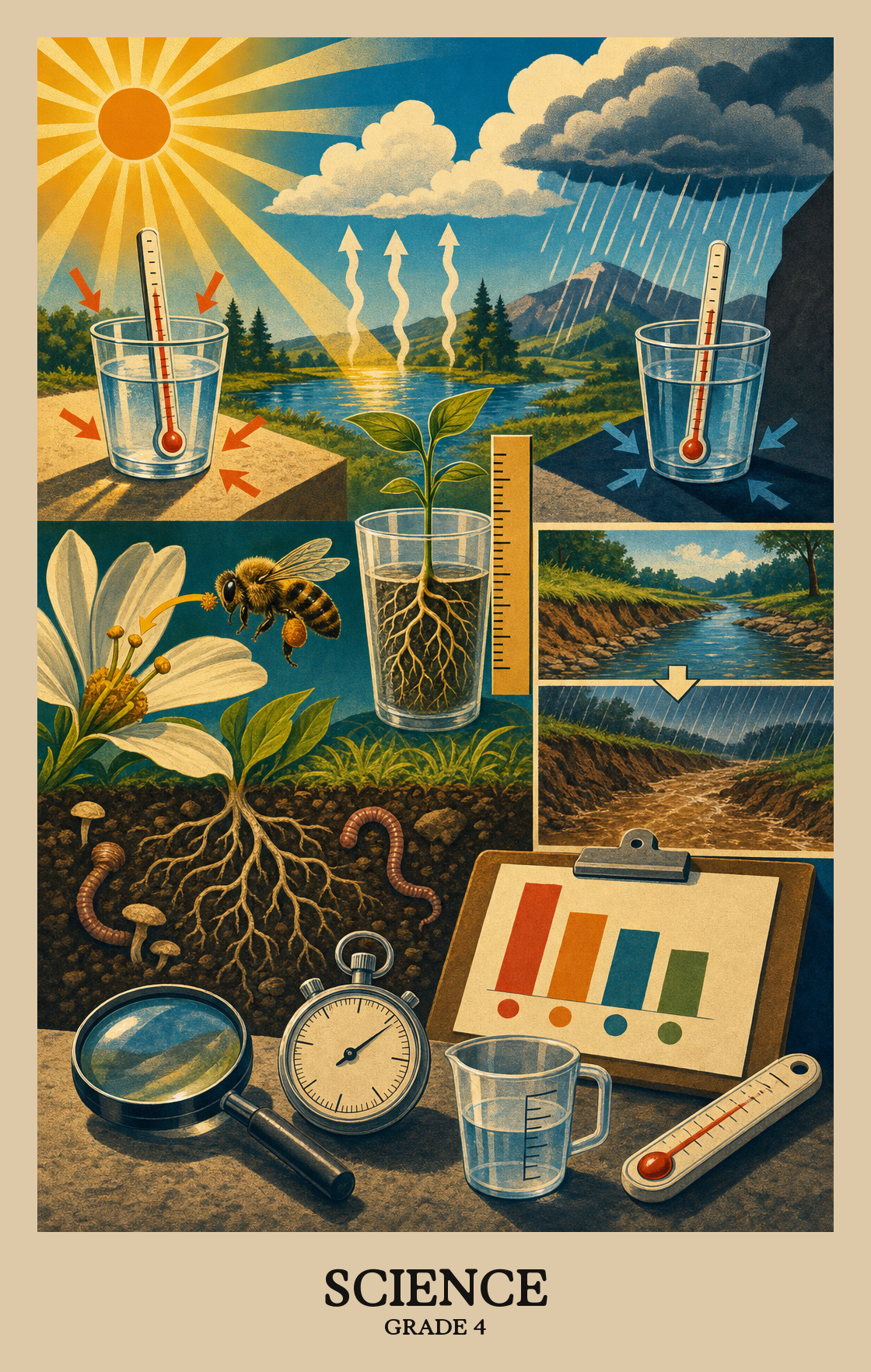 Illustration of what students learn in Grade 4 Science
