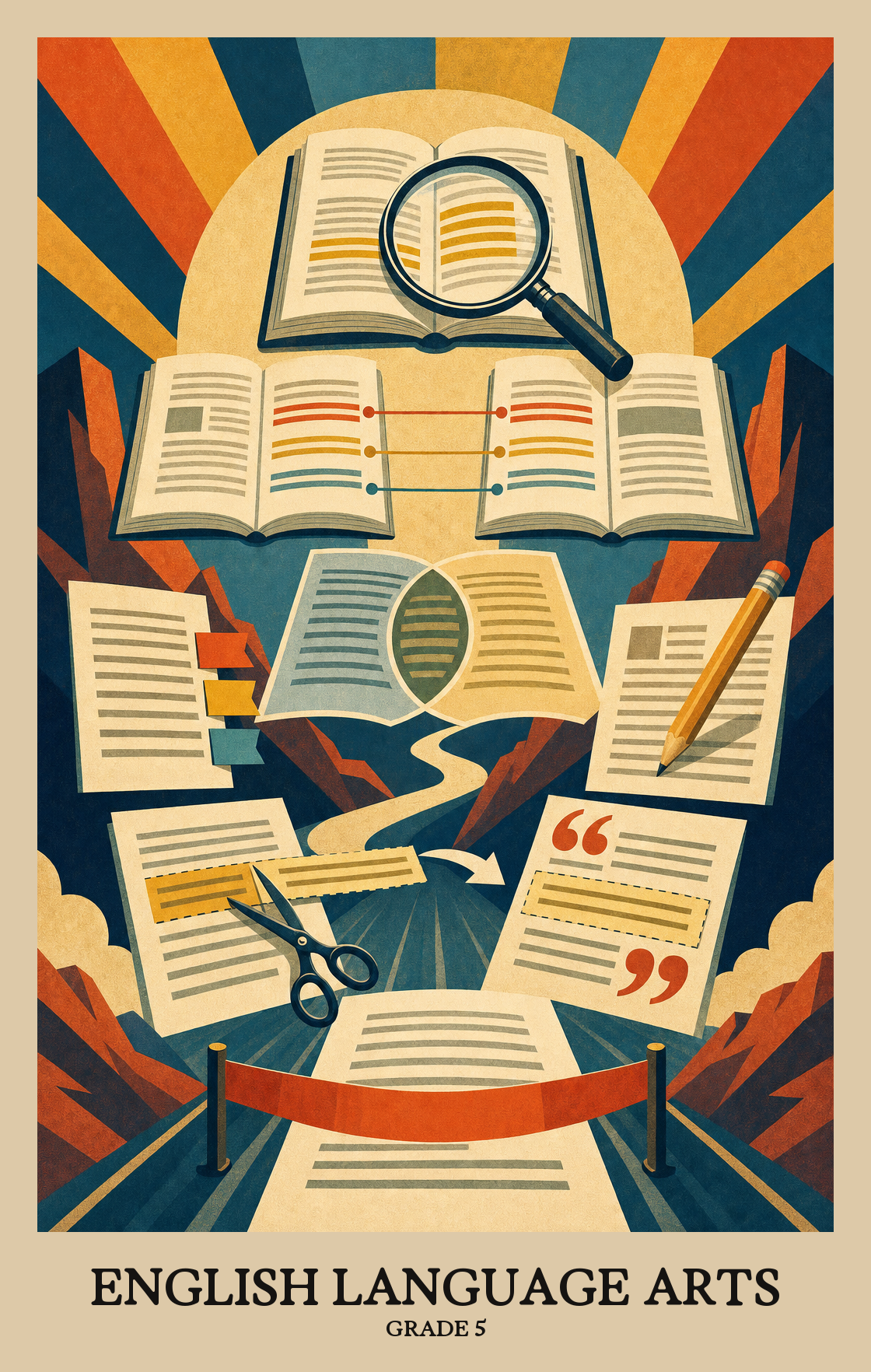 Illustration of what students learn in Grade 5 English Language Arts