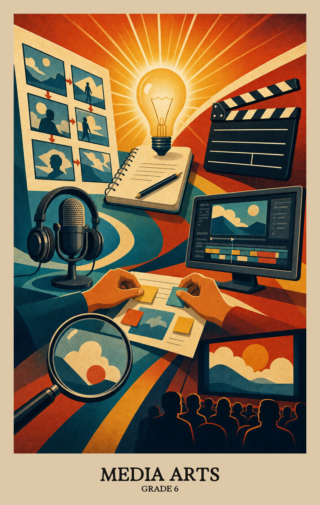 Illustration of what students learn in Grade 6 Arts: Media Arts
