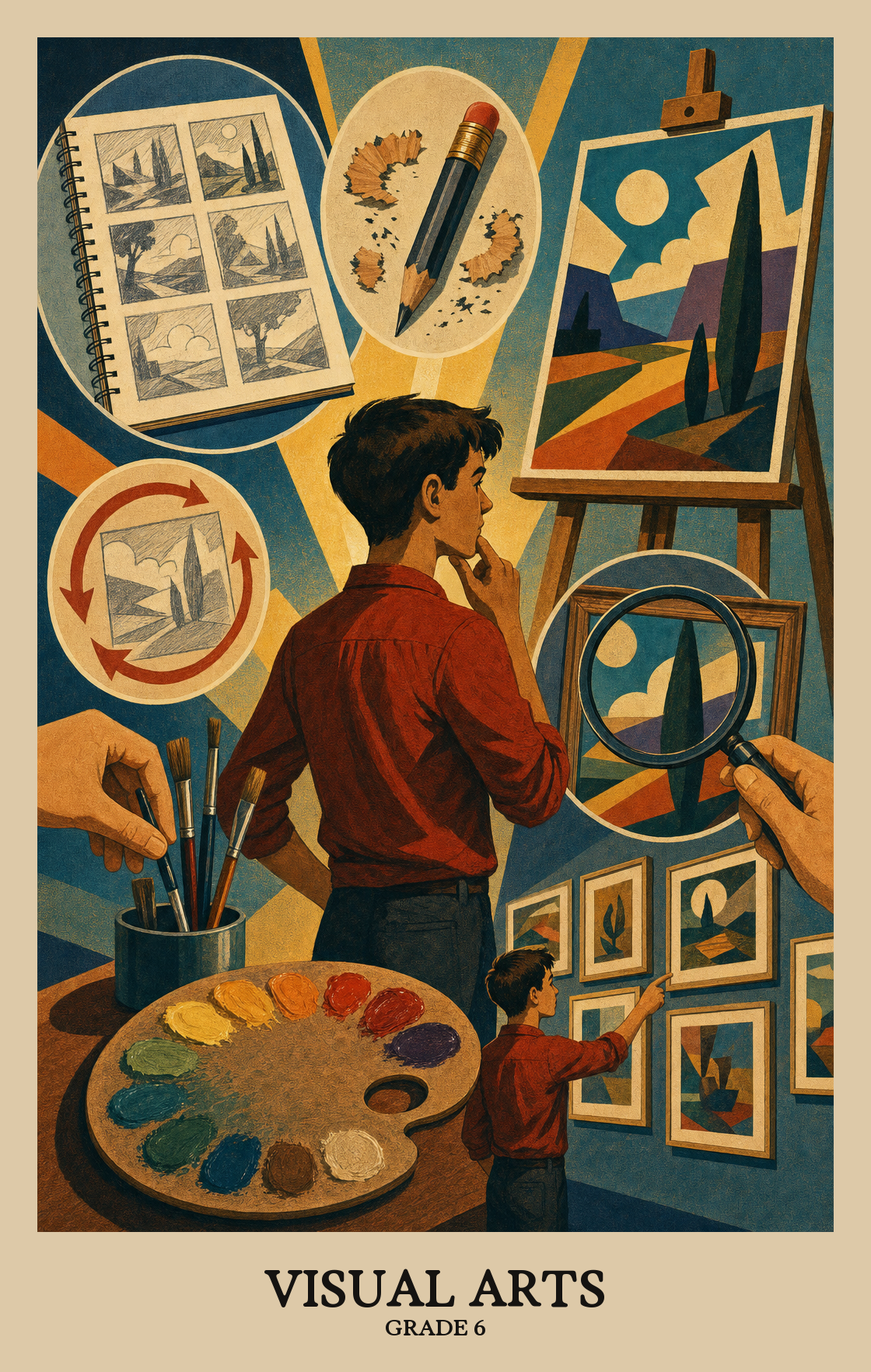 Illustration of what students learn in Grade 6 Arts: Visual Arts