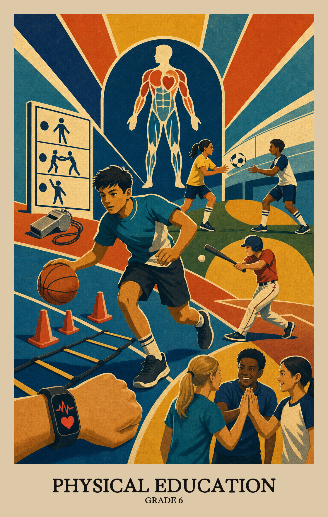 Illustration of what students learn in Grade 6 Physical Education