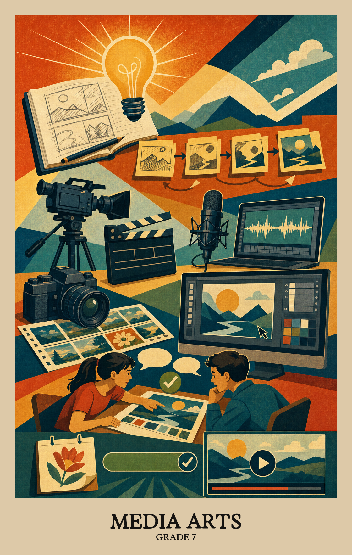 Illustration of what students learn in Grade 7 Arts: Media Arts