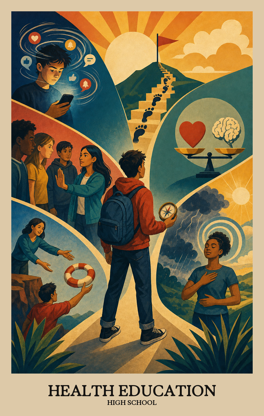 Illustration of what students learn in High School Health Education